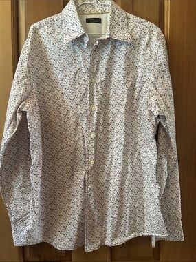 Zara White Shirt with Purple Floral Print